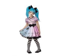 Girls Little Blue Skelly Halloween Skeleton Spooky Fancy Dress Kids Costume