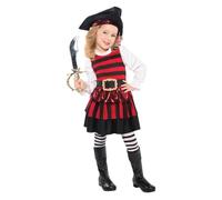 Girls Little Caribbean Pirate Lass Fancy Dress Book W ostume
