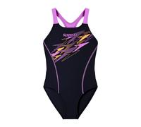 Speedo Girls Medley Logo Medalist Swimsuit Swimming Costume Black Size 11-12 Years