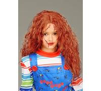 Girls Long Curly Ginger Chucky Evil Doll Halloween Wig | Chucky Doll Inspired, Elasticated Size Net, 100% Polyester, Children's Size, Easy to Wear, Halloween Fancy Dress