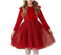 Girl's Long Sleeve Dress Round Neck Knit Dresses Spring Summer Kids Skater Swing Dress Gold Velvet A-Line Beach Dresses Sale Clearance Perform Dinner Festival Party Outfit Age 5-12 Years