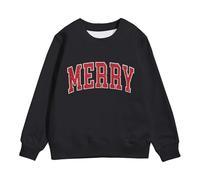 Girls Long Sleeve Letter Print Pullover Hoodie Top Warm Fleece Lined Soft Casual Kids Outerwear for Fall and Winter Seasons My First Christmas Tree Baby Elf Outfit Jumpers Funny Jumper Family