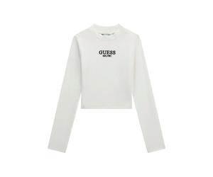 Girls' long-sleeve ribbed stretch T-shirt Guess Blanc 8 ans