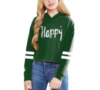 Girls Long Sleeve Sweatshirt Tie-Dye Hoodie Butterfly Flower Print Daily Casual Toddler Jumper Fashion Sport Style Autumn Winter Clothes Dark Green