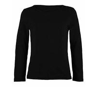 Girls Long Sleeve T Shirt, Kids Super Soft Lightweight Basic Plain Moisture-Wicking Comfortable Stretchy Crew Neck Pullover Uniform Tee Top UK Age Size 2 to 13 Years, (Black - 11-12 Years)