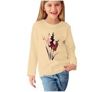 Girls Long Sleeve Tops Clothes for Girls Lace Sleeve Crew Neck Undershirt Soft Breathable Solid Colour Fashion Long Sleeve Pullover Tops Outfit for Kids 7-8 Years