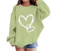 Girls ' Long Sleeve Tops Sweatshirts for tween UK Graphic Oversized Tops Autumn Winter Pullover Kawaii Clothes (Light Green, 10-11 Years)