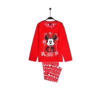 Girls' long-sleeved Christmas pyjamas Disney Mickey Rouge 14 ans