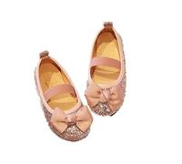Girls Low Heels Princess Shoes Soft Bottom Girls' Princess Shoes With Bow With Sequins Toddler Shoes Sparkly Glitter Dress Up Shoes Party Wedding Flower Cosplay Shoes for Kids (Pink, 10 Little Child)