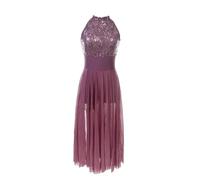 Girls' Lyrical Ballet Long Dress Sequin Le Bodice Mesh Skirt Romantic Stage Performance Costume