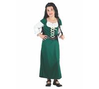 Girls Maid Marion Costume Green Princess Medieval Kids Book Week Fancy Dress