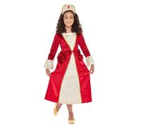 Girls Maid Marion Costume Medieval Tudor Princess Fancy Dress Book Day Age 4-12