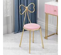 Girls Makeup Stool with High Backrest, Comfortable Velvet Dressing Table Chair for Bedroom, Clothing Store