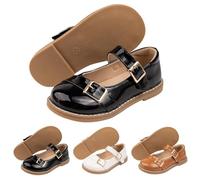 Girls’ Mary Jane Flats School Shoes Dress Ballet Little Girl Uniform Wedding Party Casual Buckle Back to School Shoes Flat Sneakers for Toddler Little Kid Black Footwear UK 7.5