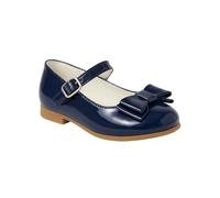 Girls Mary Jane Patent Navy Blue Shoes with Bow - Ideal Footwear for Dressy Occasions UK Youth 1