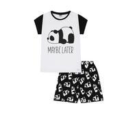 Girls Maybe Later Panda Short White Pyjama Set (11-12 Years)