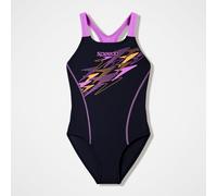 Speedo Girls Medley Logo Medalist Swimsuit Swimming Costume Black Size 9-10 Years