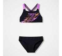 Girls Medley Logo Racerback Bikini Set Black/Pink - 5-6 Black/Pink 5-6