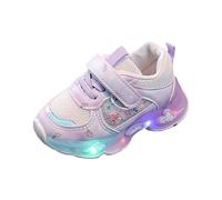 Girls Mesh Light Up Trainers Cute Glitter Shoes Slip On Flashing Sneakers | Kids Shoelaces Soft Sole Shoes Toddler Fist Walking Sneakers Spring Autumn Casual Trainers