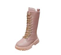Girls Mid Calf Cowboy Boots Lace Up Motorcycle Boots with Buckle Zipper | Chunky Sole Riding Boots for Toddler Little Kids Casual Outdoor School Party Comfortable Non Slip