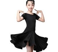 Girls Milk Silk Latin Dance Dress For Girls Competition Ballroom Tango Salsa Dancewear Practice Dancing Wear Dance Pratice Costumes(140)