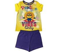 Girls Minions Shorts Pyjamas Yellow Purple 3-10 Years (7-8 Years (up to 128cm))