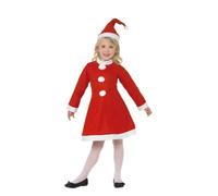 Girls Miss Santa Claus Costume Child Christmas Fancy Dress Outfit Kids Xmas
