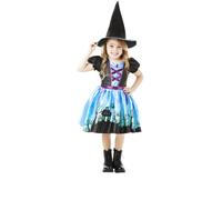 Girls Moonlight Witch Halloween Magic Spooky Dress Fancy Dress Kids Costume