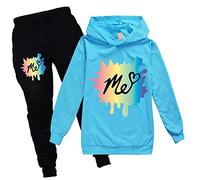 Girls Moriah Elizabeth Hoodies Set Boys Hoody Top Sweatshirts Ranboo Crown Moriah Elizabeth Merch (light blue,140cm,7 Years,8 Years)