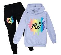 Girls Moriah Elizabeth Hoodies Set Kids Sweatshirts Ranboo Crown Moriah Elizabeth Merch (Grey,150cm,9 Years,10 Years)
