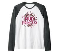 Girls MUD Princess Run Mudda Queen Mudder Sistas Kids Sister Raglan Baseball Tee