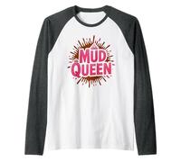Girls MUD Queen Run Mudding Diva Muddy Buddies Humor Raglan Baseball Tee