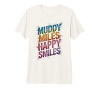 Girls Muddy Miles Happy Smiles Mud Run Mudder Sistas Mudding Premium T-Shirt