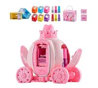 Girls Nail Kit, Child Makeup Game, Educational Imagination Builder, Artistic Manicure Styling, Skin Friendly Materials, Compact Travel Box, for Learning Through Play for Kids Teens School Family