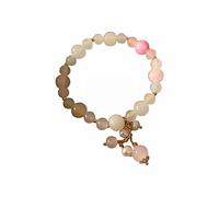 Girls Natural Strawberry Gemstone Stone Bead Bracelets Design Sense Bracelet Strawberry Buddha Series Girl Hand String Temperament Jewelry Runners Watch (White, One Size)
