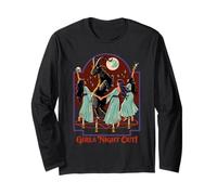 Girl's Night Out Witches Retro Vintage Funny Adult Humor Long Sleeve T-Shirt