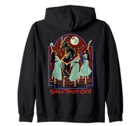 Girl's Night Out Witches Retro Vintage Funny Adult Humor Zip Hoodie