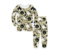 Girls Nightwear Outfits Winter Pjs Skeleton Ghost Pumpkin Outfit Long Sleeve T Shirts Matching Family Pyjama Jack Skellington Print For Christmas Halloween Events Army Green