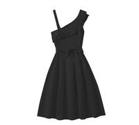 Girls' Off Shoulder Lace Dress Summer Ruffled Swing Casual Sundress A-line School Daily Solid Color Beach Dress Fashionable Summer Sports Wedding Prom Black