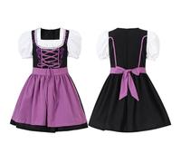 Girls Oktoberfest Costume Traditional German Dirndl Dress Kids Fancy Dress Up for Carnival Party Cosplay Outfit For Age 3-12