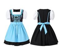 Girls Oktoberfest Costume Traditional German Dirndl Dress Kids Fancy Dress Up for Carnival Party Cosplay Outfit For Age 3-12