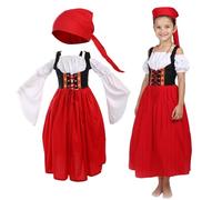 Girls Oktoberfest Dress Dirndl Costume Bavarian Medieval Princess Dresses Child Halloween Beer Carnival Outfit