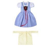 Girl's Oktoberfest Outfit Kids Victorian Poor Girl Costume Dress With Apron Fancy+Dress Halloween Age 3-12 Years Oktoberfest Bavarian Maid Costume Dirndl German Fancy Dress (Blue-A,4-5 Years)