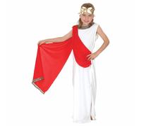 Girls or Boys White Red Roman Toga School Fancy Dress Costume Outfit 4-14 years