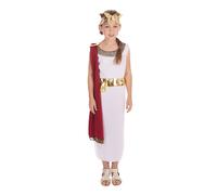 Girls or Boys White Red Roman Toga School Fancy Dress Costume Outfit 4-14 years