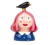 Girl's Ornament With A Bird On Her Head - 4.52x3.34x2.75 Inch Creative Character Figurine, Gift Desktop Resin Figurine
