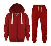 Girls Outfits&Set Baby Kids Long Sleeve Zip Up Hoodie Sweatshirt Top Coat Jacket and Pants Set with Pocket Comfortable Casual Wear (A-Red, 5-6 Years)