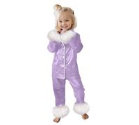 Girls Outfits Set Children Fashion Casual Comfort Pajamas Long Sleeve Shirt Trousers Soft Sleepwear Playwear Two Piece (Purple-C, 14 Years)