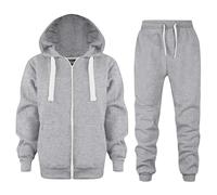 Girls Outfits Set Long Sleeve Zip Up Hoodie Sweatshirt Top with Coat Jacket and Pants Comfortable Casual Winter Wear for Baby Kids (Light Gray-A, 3-4 Years)
