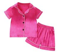 Girls Outfits&Set Summer Toddler Kids Baby Boys and Girls Suit Tracksuit Short Sleeve Cartoon Pattern Indoor Playwear Comfortable Casual (B-RD1, 3-4 Years)